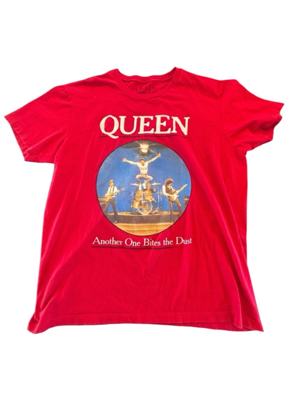 Queen Another One Bites the Dust Official Merch Graphic Band Tee XL Red